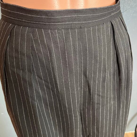 Talbots Collection Wool Blend Pinstripe Cuffed Dress Pants 8 Vintage Career - Picture 2 of 7